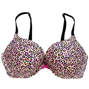 Victoria's Secret Leopard Print Underwire Adjustable Straps Push-Up Bra Size 36D